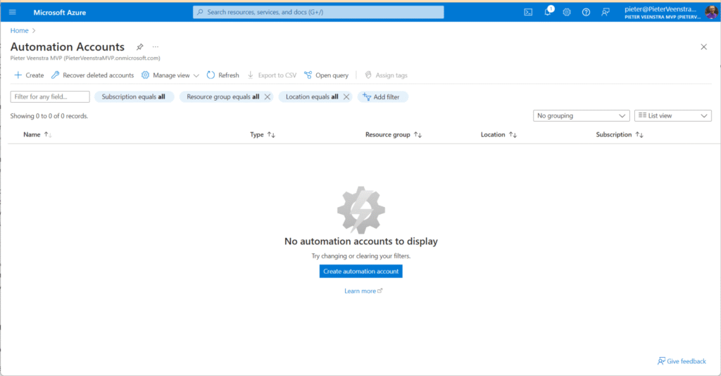 automation accounts overview Automation Accounts overview