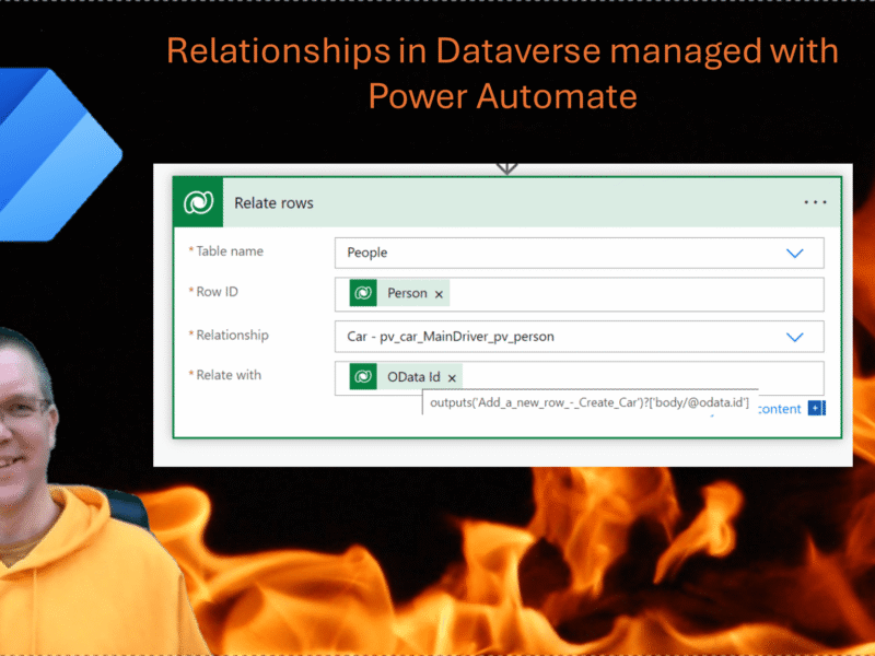 Relationships in Dataverse managed with Power Automate