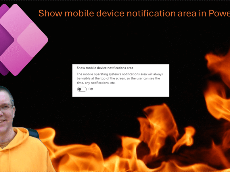 Show mobile device notification area