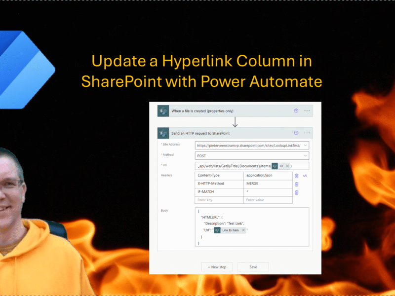 Update a hyperlink column in SharePoint with Power Automate