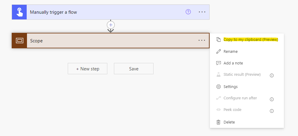 copy to the clipboard in the classic designer Copy to the clipboard in the classic designer
