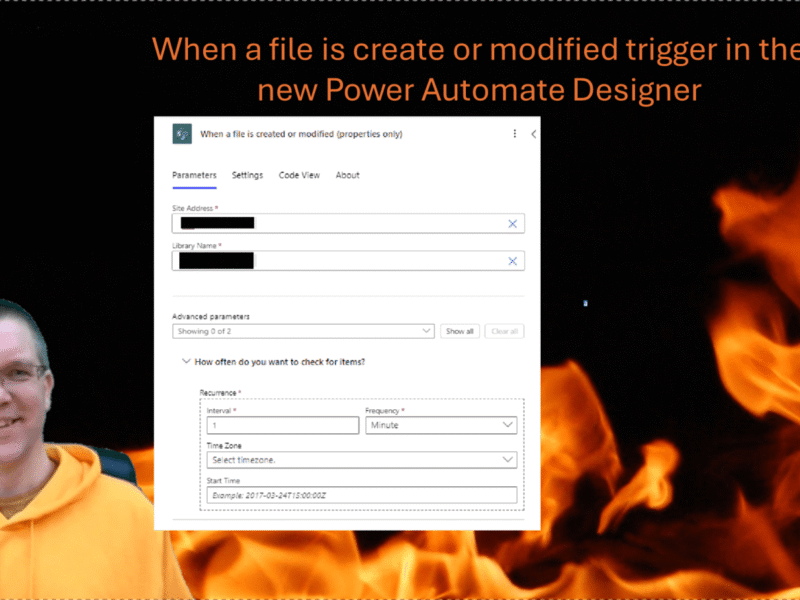 When a file is create or modified trigger in the new Power Automate Designer
