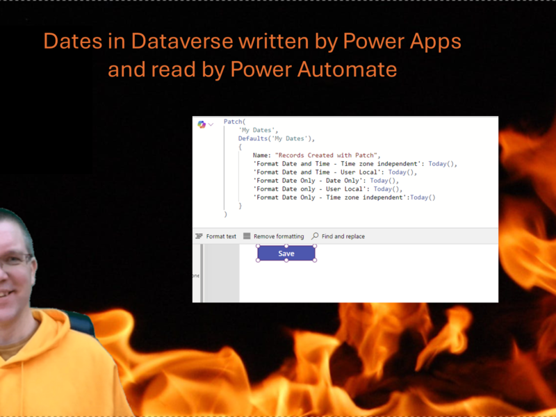 Dates in Dataverse written by Power Apps and read by Power Automate