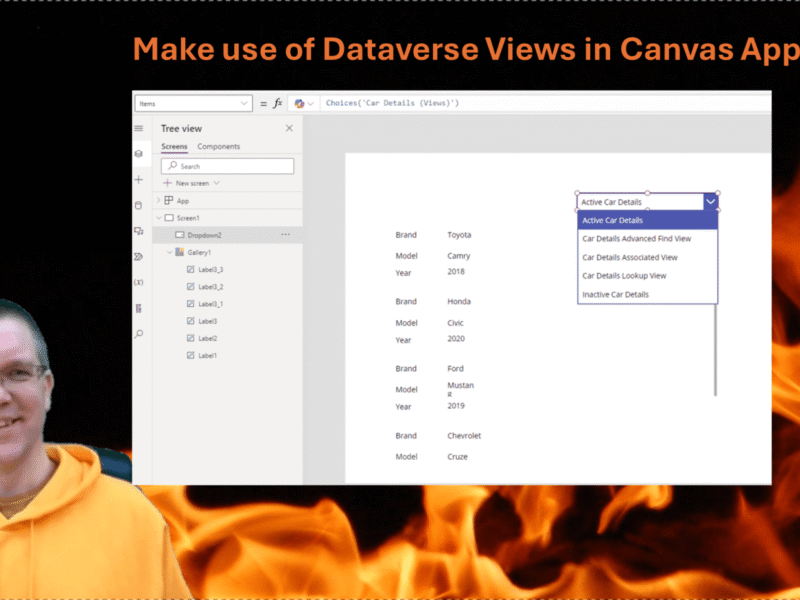 Make use of Dataverse Views in Canvas Apps