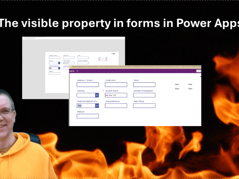 The Visible property in forms in Power Apps
