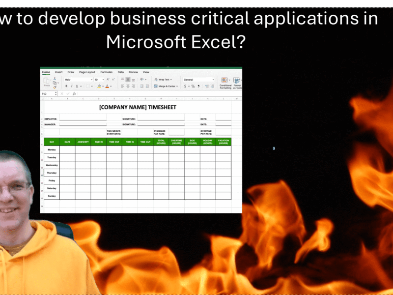 How to develop business critical applications in Microsoft Excel?