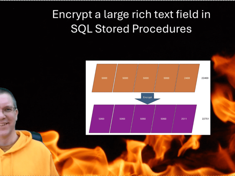 Encrypt a large rich text field in SQL Stored Procedures