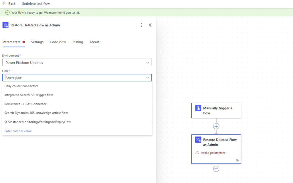 My flow is not appearing in the dropdown