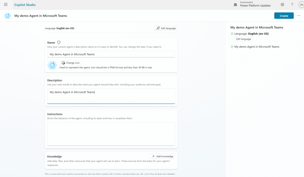 image 34 Create Copilot Agent
