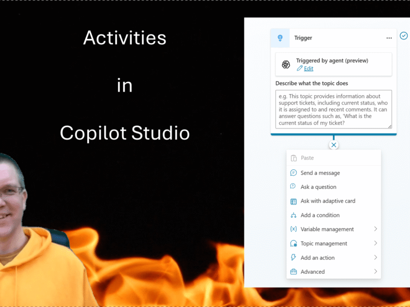 Activities in Copilot Studio