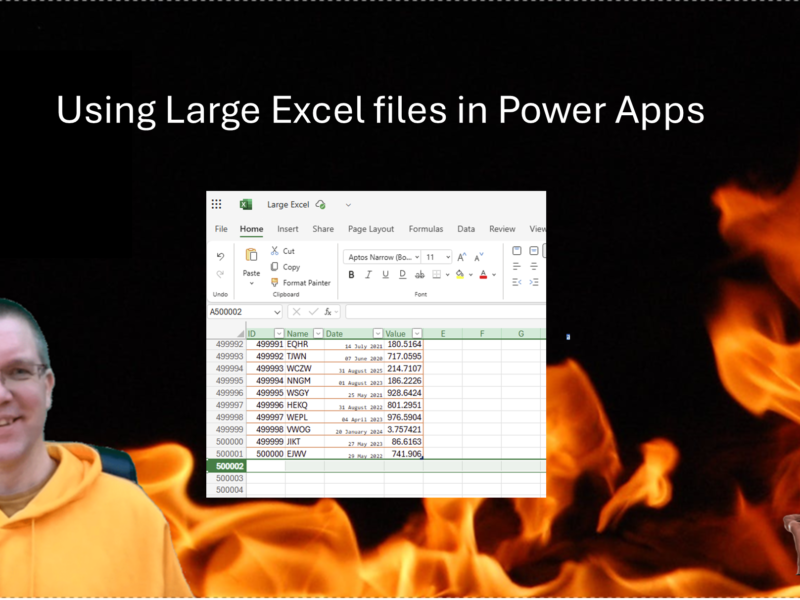 Using Large Excel files in Power Apps