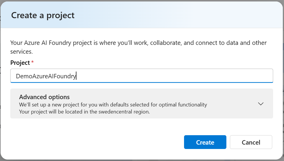 Create an Azure AI Foundry project