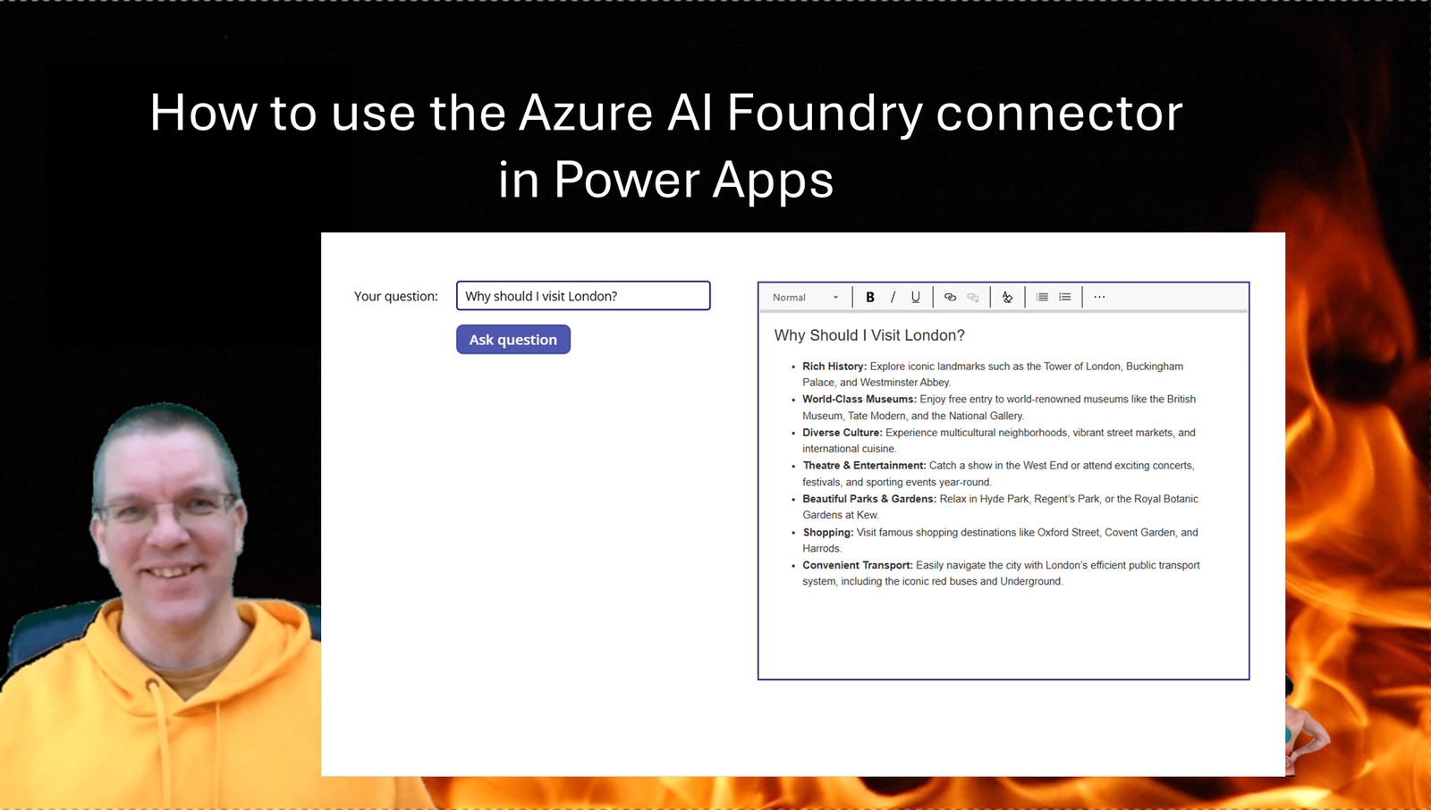 How to use the Azure AI Foundry connector in Power Apps