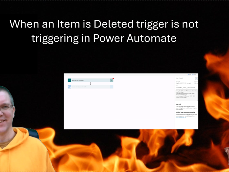 When an Item is Deleted trigger is not triggering in Power Automate