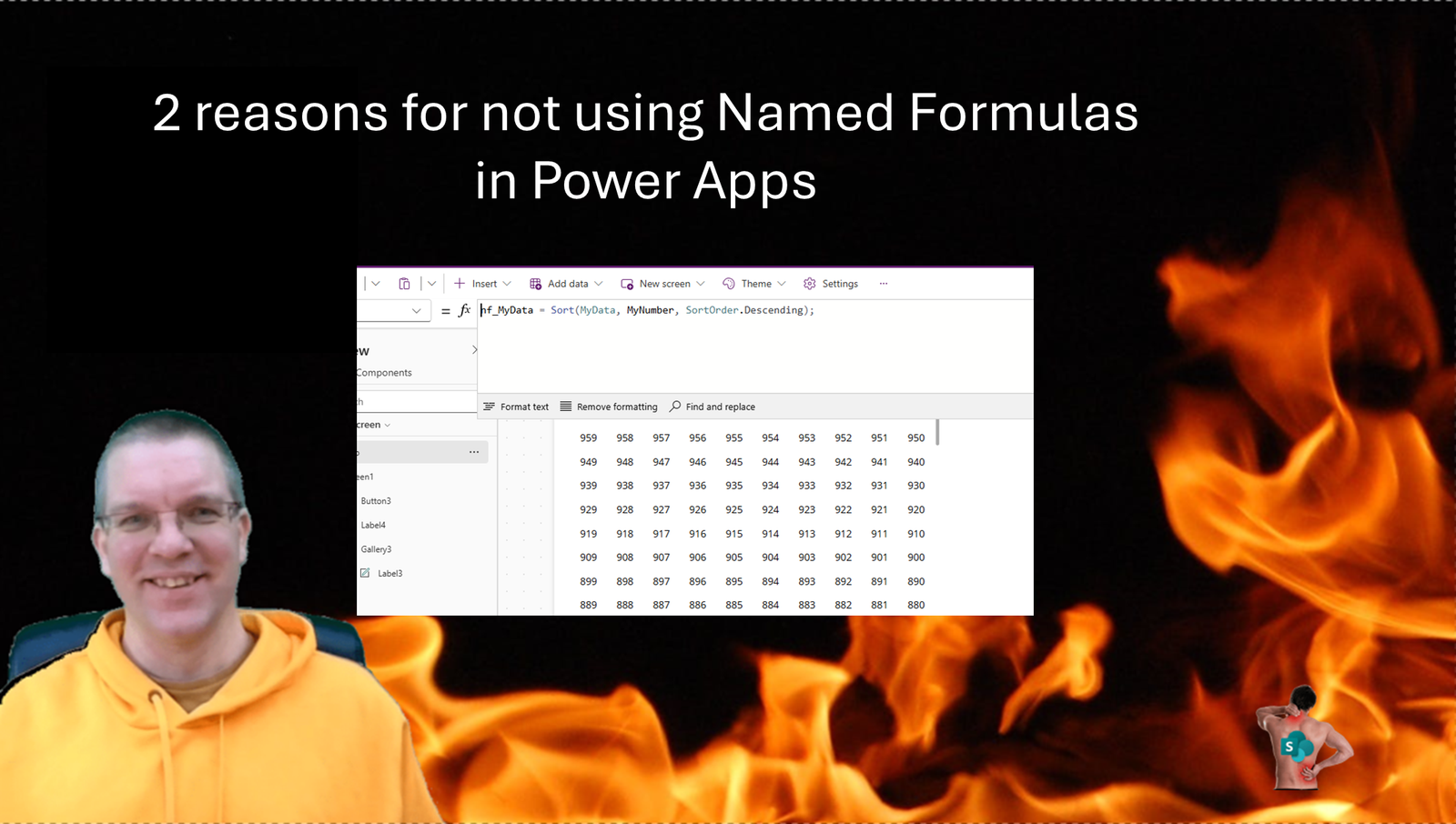2 reasons for not using Named Formulas in Power Apps
