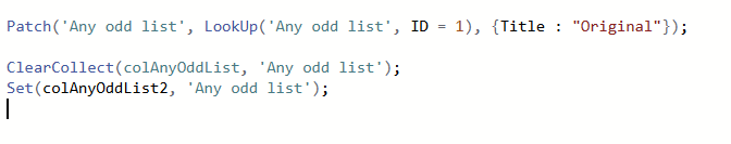 Set vs ClearCollect in Power Apps