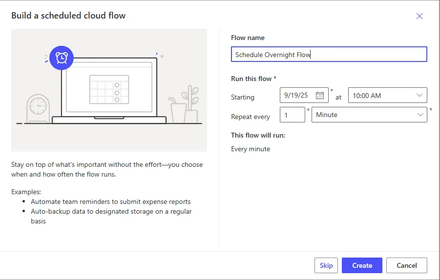 image 23 How to create a Scheduled cloud flow in Power Automate?