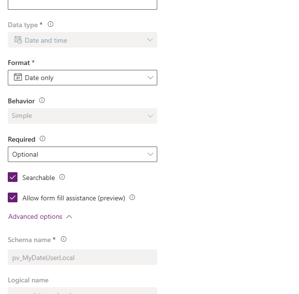 image 28 Date column with User Local selected