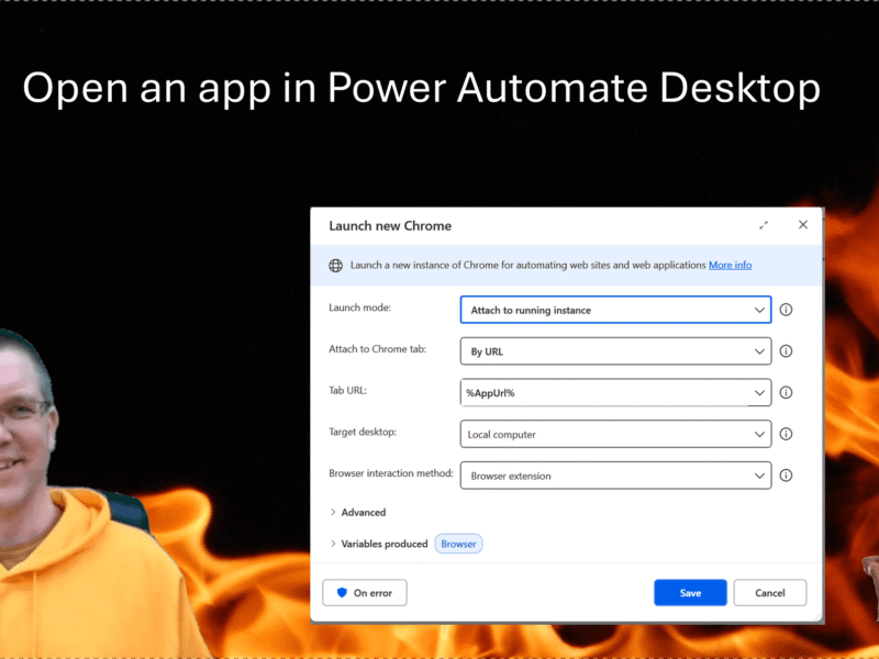 Open an app in Power Automate Desktop