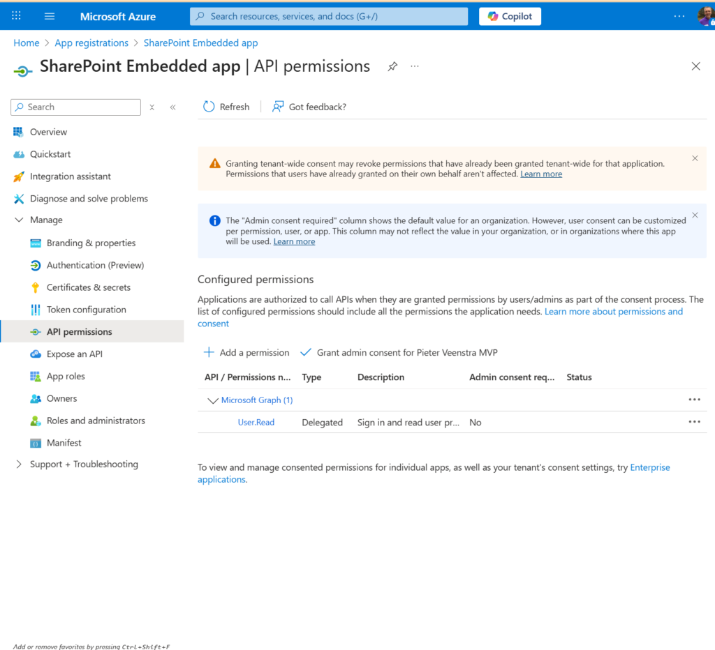 API Permissions