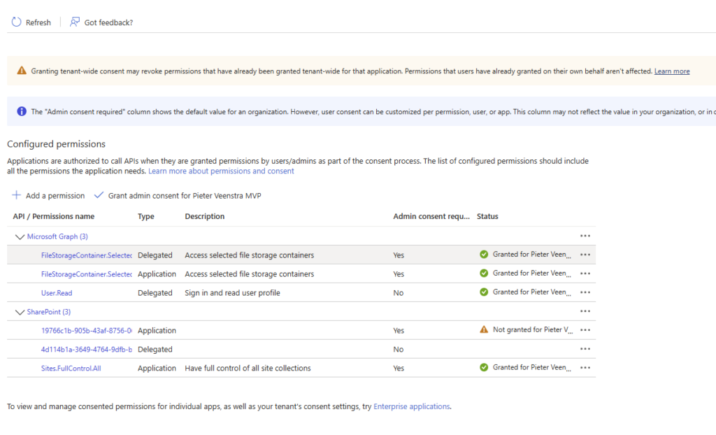 Adding SharePoint permissions