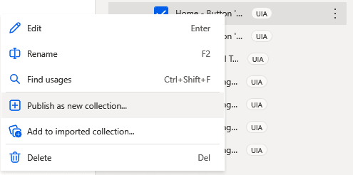 Publish to a new collection