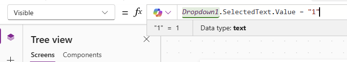 Use a control to set the visibility of the text