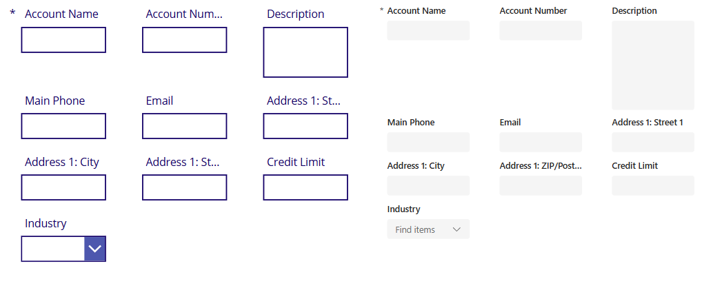 Compare the Modern Controls and Classic Controls for Forms