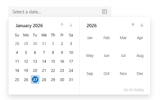 The Modern Controls come with a great date picker!
