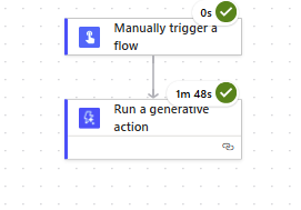 A successful Run a generative action