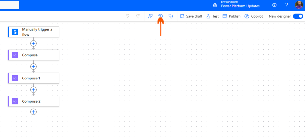 image 76 Version history in the New Designer