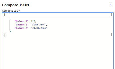 And the JSON result that we wanted