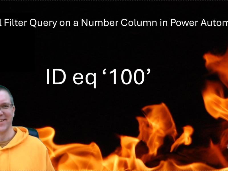 Excel Filter Query on a Number Column in Power Automate