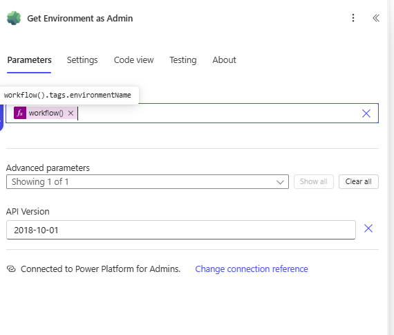 Get the environment as admin