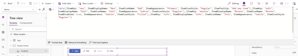 image 5 Toolbar control and its Items property