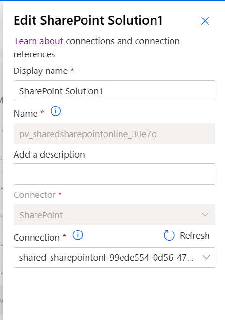 image 67 Creating connection references or editing connection references