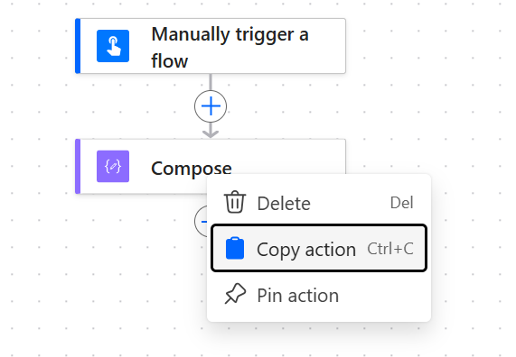 image 6 Copy Action in the new Power automate UI