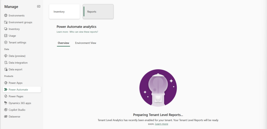 image 39 enant Level Analytics has recently been enabled for your tenant. Your Tenant Level Reports will be ready soon