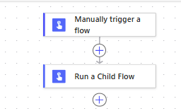 image 17 Flowchart diagram showing two actions: 'Manually trigger a flow' and 'Run a Child Flow', connected by an arrow.