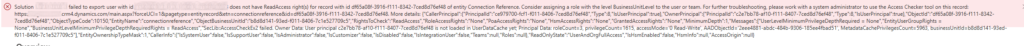 Solution "XYZ" failed to export