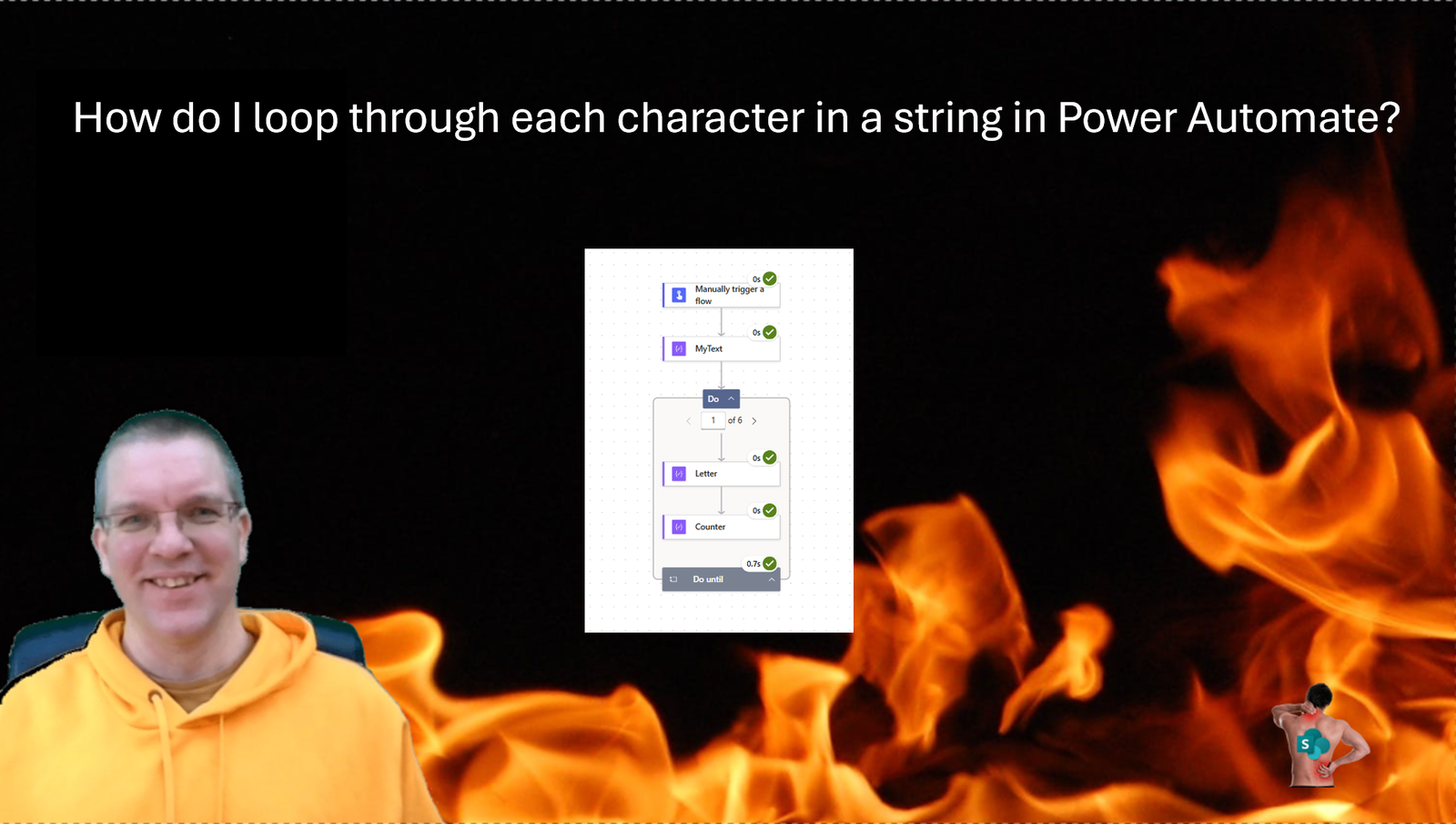 How do I loop through each character in a string in Power Automate?
