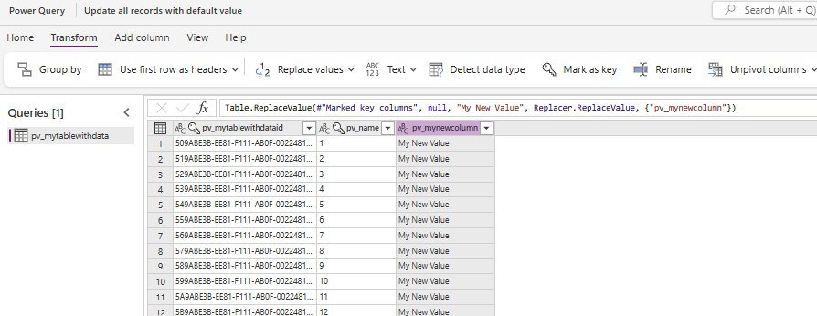 Bulk update records within a Dataverse table