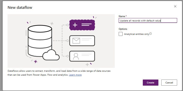 Bulk update records with a dataflow