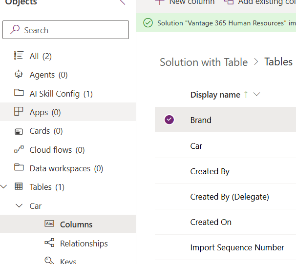 image 2 AI Skill Config appears within the solution
