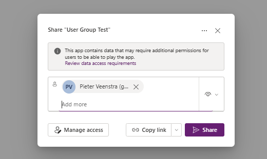 Share app with external user